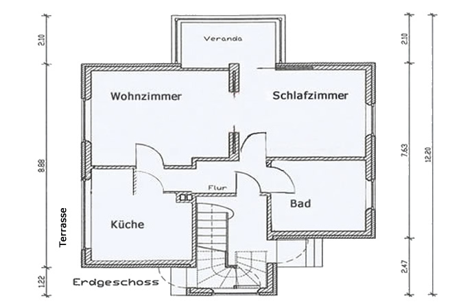 Grundriss Wohnung 1